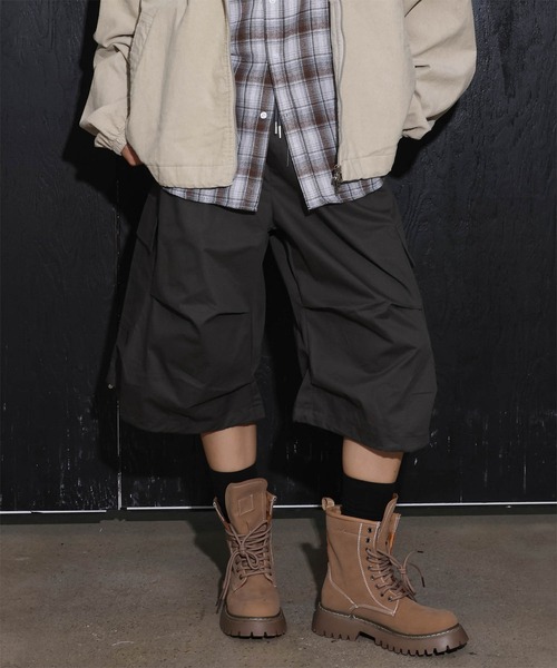 バルーンカーゴソフトバミューダパンツ FOLLOWIN カーゴパンツ 「UNISEX」8部丈バミューダカーゴワイド