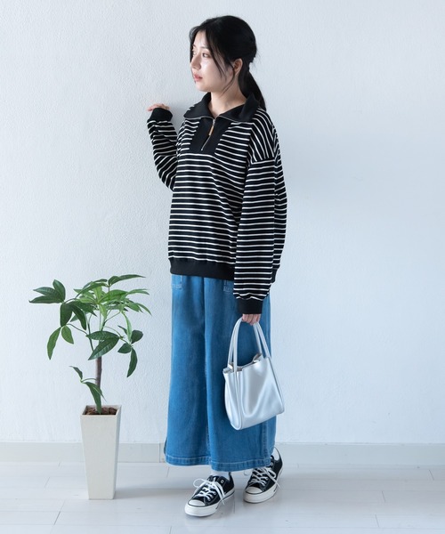 LOSUCA デニムスカート 10ozストレッチデニム ベイカースカート