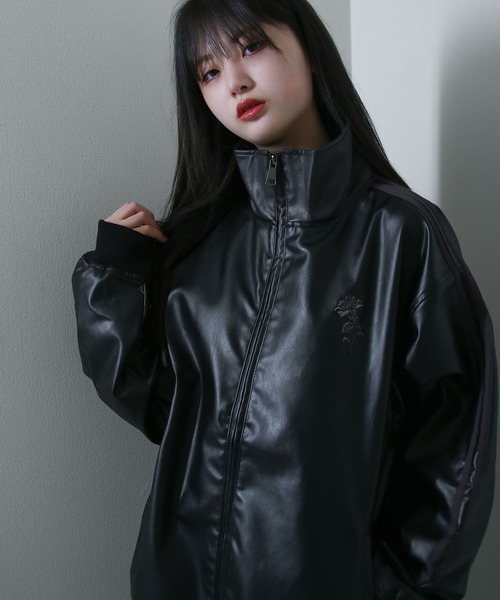 Nilway（ニルウェイ） ブルゾン アウター 薔薇 刺繍 ライン フェイク