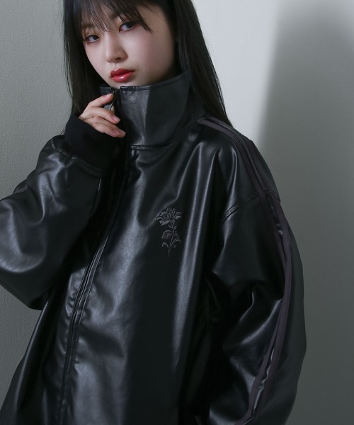 Nilway（ニルウェイ） ブルゾン アウター 薔薇 刺繍 ライン フェイク