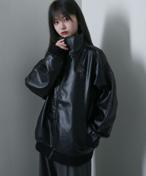 Nilway（ニルウェイ） ブルゾン アウター 薔薇 刺繍 ライン フェイク