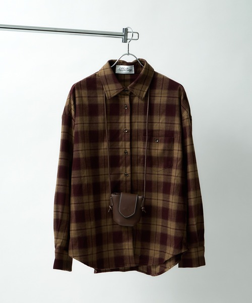 JilLA ブラウス シャツ 夏 Plaid Shirt Jacket / チェック柄シャツ