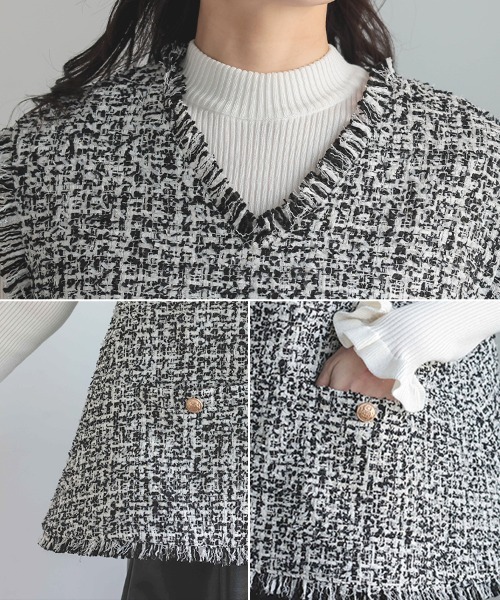 DONOBAN（ドノバン） ベスト ジレ フレアツイードベスト レディース