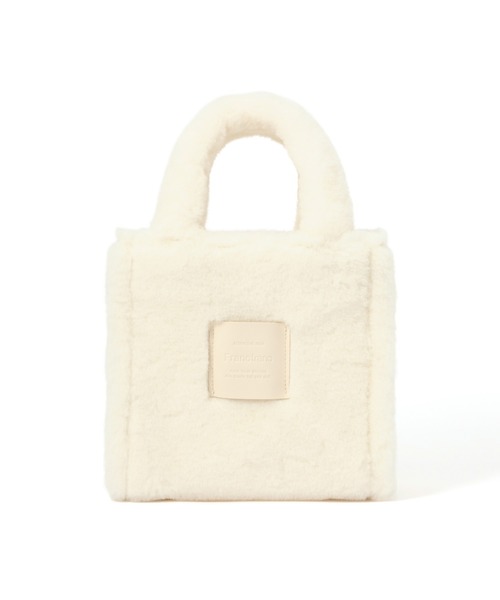 FURFUR ホワイトファーミニハンドバッグ　アイボリー Francfranc（フランフラン） ハンドバッグ ファー ハンドバッグ