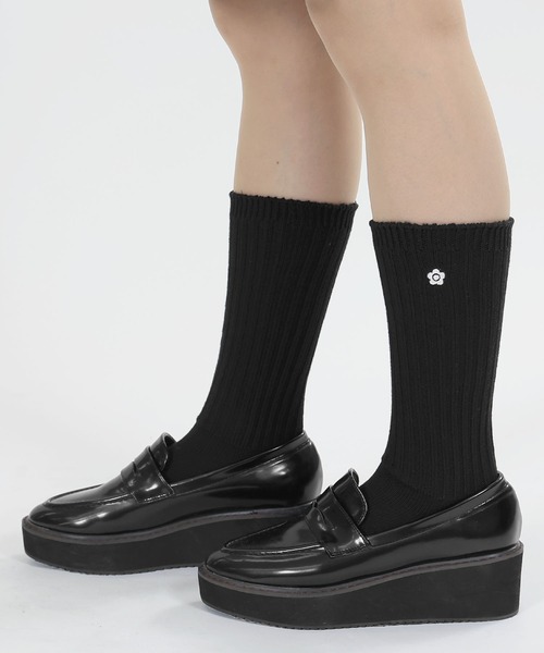 【モフさん専用】マリークワント黒 A4サイズ対応 MARY QUANT（マリークヮント） 靴下 マリークワント ロングリブ
