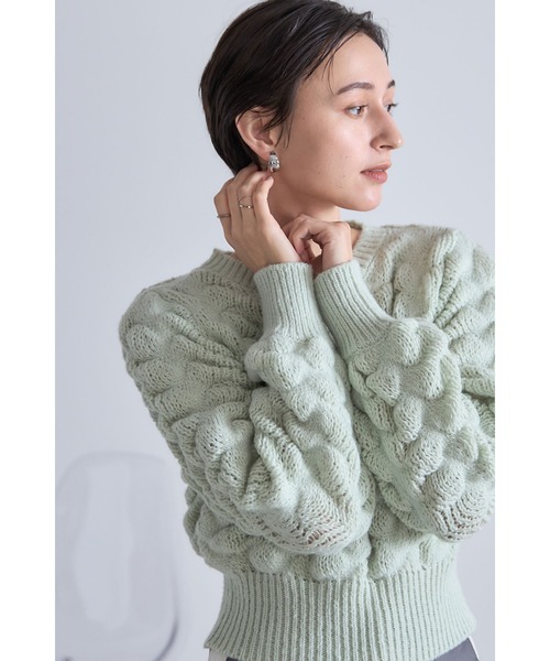 &. NOSTALGIA（ノスタルジア） ニット セーター 立体編地クロップド