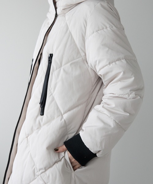 ＆HALF ダウンコート ダウンジャケット バイカラーロングコート