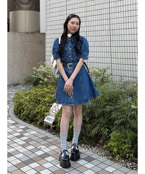 jouetie（ジュエティ）の「カットアウトデニムミニワンピース