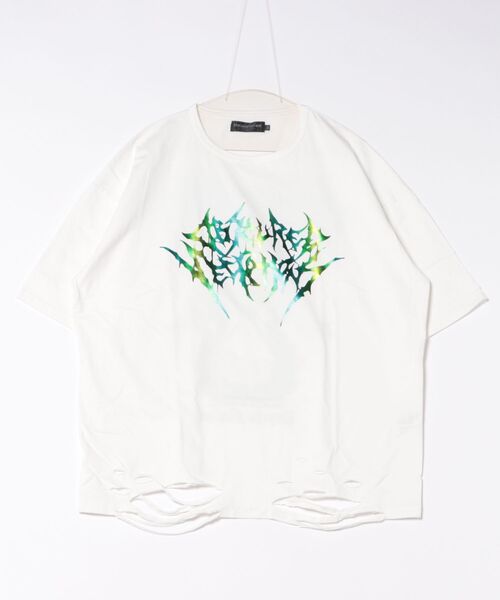 tシャツ 「PSYCHO NATION」 アワーグラスダメージTEE/オーバーサイズTシャツ レディース メンズ