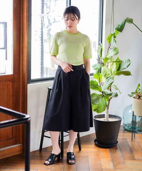 BEAMS HEART パンツ パイピング キュロット レディース