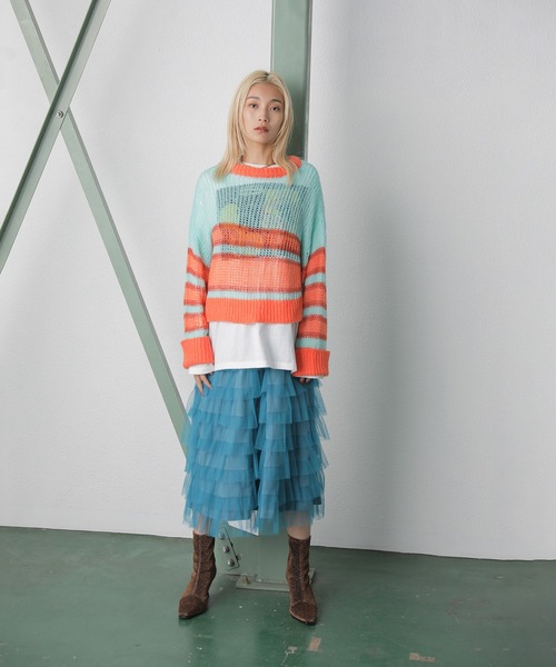 ROSE BUD（ローズバッド） ニット セーター クロップドシアーニット