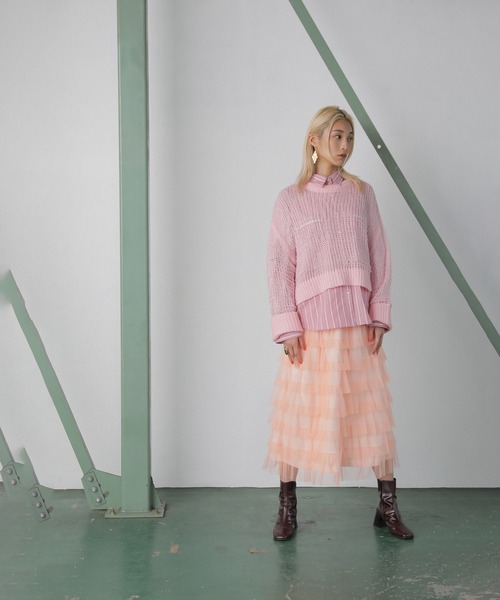 ROSE BUD（ローズバッド） ニット セーター クロップドシアーニット