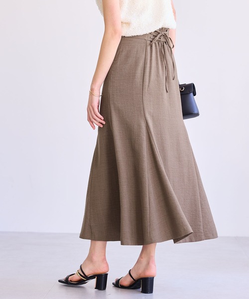 VIS スカート 「新色追加」「美easy」リネンライクマーメイドスカート