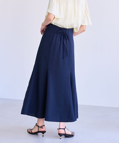 美品✨ビアズリー 麻調合繊フレア マーメイドスカート リネンライク23ss 低身長サイズ有]リネンライクマーメイドフレアスカート[品番