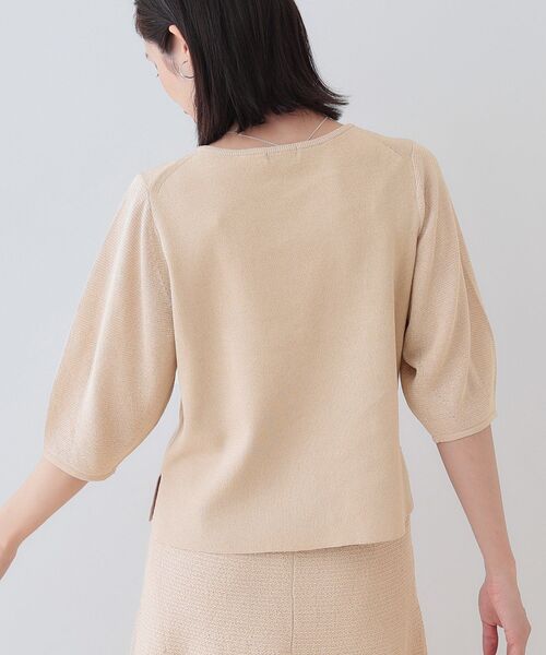 ニット セーター 春SALE！「洗える／和紙混素材／SETUP可能」バルーンスリーブニット レディース GLOBAL WORK ニット セーター スッキレイ袖布帛プルオーバー