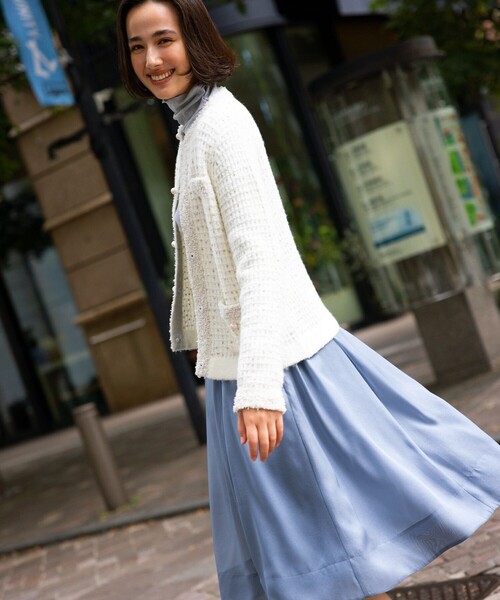 組曲（KUMIKYOKU） ニットカーディガン 3 ホワイト レディース