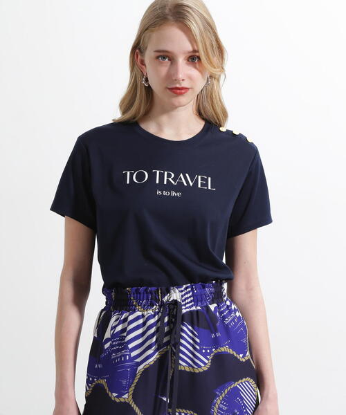 tシャツ ”TO TRAVEL”ロゴＴシャツ レディース