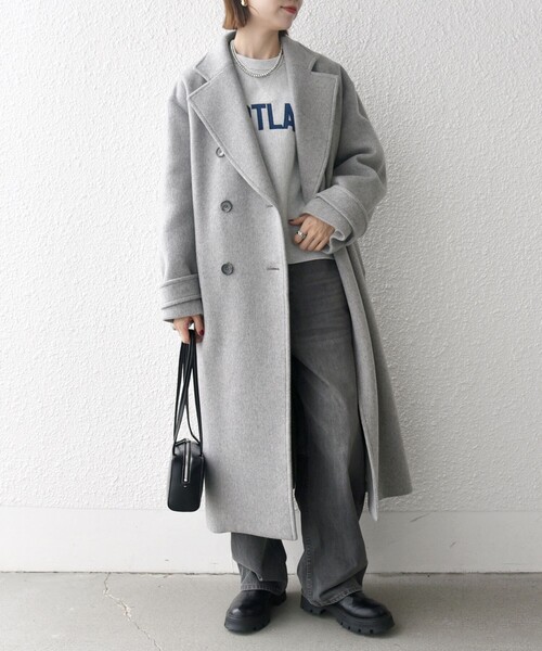 【クリーニング済】SHIPS ウールコート 38 ライトグレー SHIPS（シップス） ノーカラーコート 38 グレー レディース : ZOZOTOWN