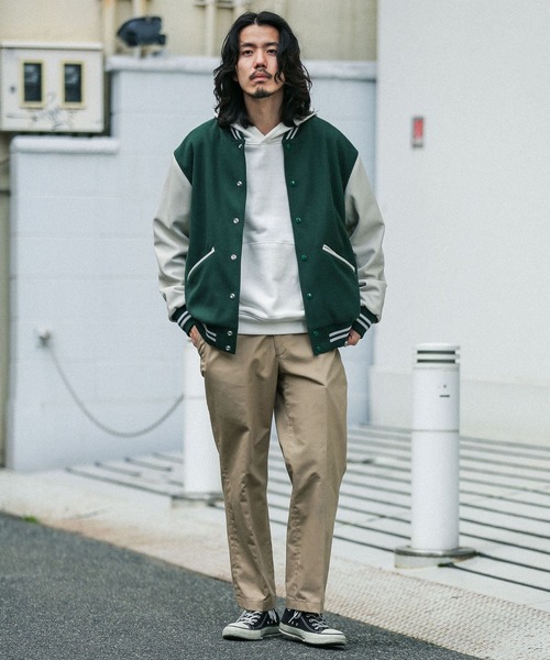 「EBBETS FIELD FLANNEL」 スタジャン「URBAN RESEARCH Sonny Labelコラボ」 MEDIUM ネイビー メンズ_画像4