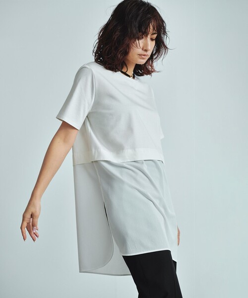 tシャツ シアージャージーコンビカットソー レディース