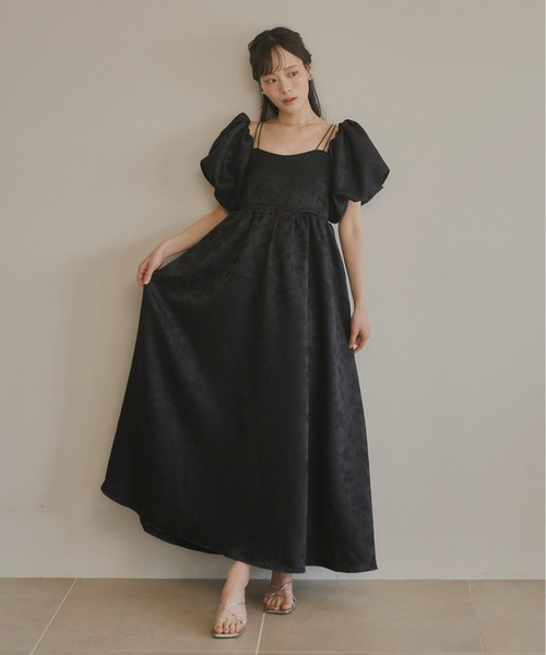 Olu. ドレス 3wayジャガードパフスリーブワンピース : ZOZOTOWN