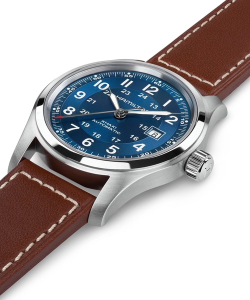 腕時計 HAMILTON 「ハミルトン」 腕時計 Khaki Field （カーキ フィールド）  オート 自動巻き 42MM ブルー×ブラウン メンの画像