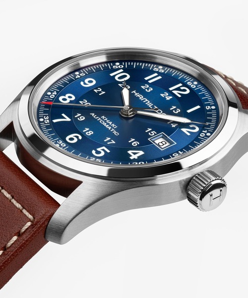 腕時計 HAMILTON 「ハミルトン」 腕時計 Khaki Field （カーキ フィールド）  オート 自動巻き 42MM ブルー×ブラウン メンの画像
