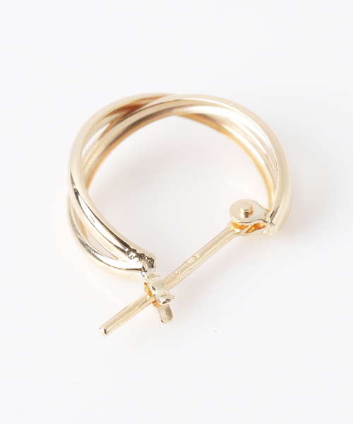 Lilas ピアス 2ラインクロスバーピアス K10(両耳) レディース