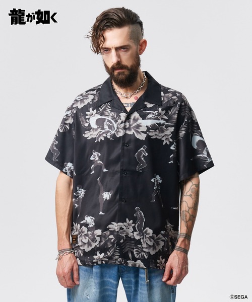 超レア美品！RockyMountain× MALIBU SHIRTS コラボ38 glamb シャツ Mad Dog Aloha Shirt / マッドドッグアロハシャツ