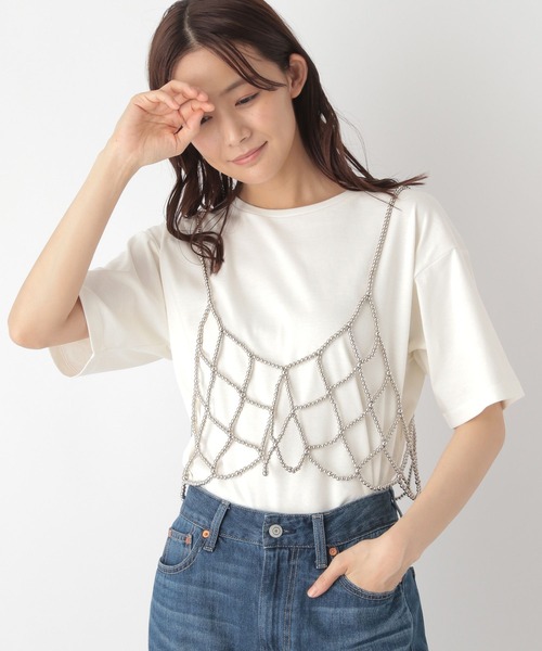 「GLOBAL WORK」 半袖Tシャツ LARGE モカ レディース