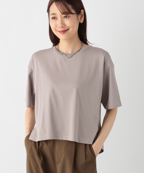 「GLOBAL WORK」 半袖Tシャツ LARGE モカ レディース