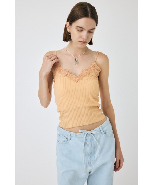 MOUSSY（マウジー） キャミソール 「セットアップ対応」LACE TRIM RIB