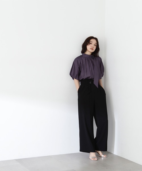 「NATURAL BEAUTY BASIC」 半袖ブラウス SMALL ブラウン系その他 レディース_画像4