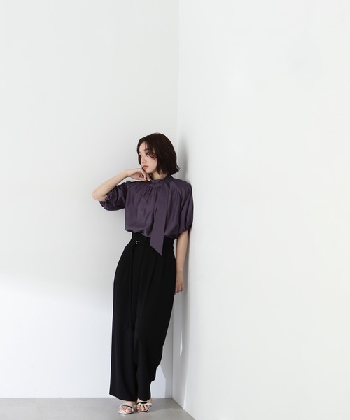 「NATURAL BEAUTY BASIC」 半袖ブラウス SMALL ブラウン系その他 レディース_画像6