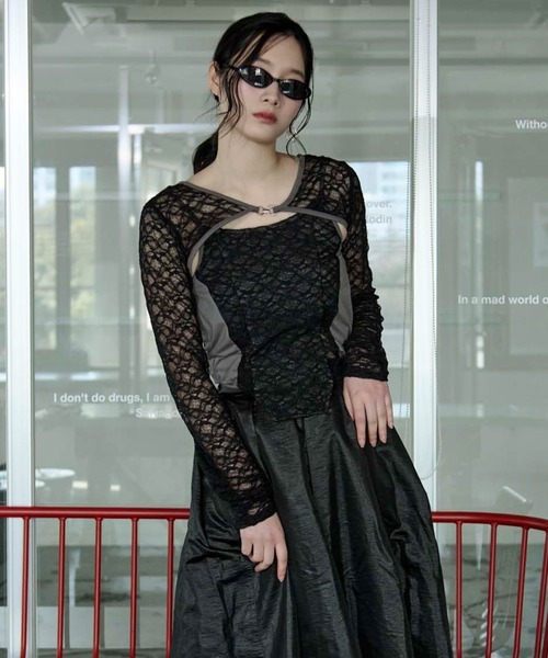 Ezick アンサンブル 2p lace bolero レースボレロキャミソール