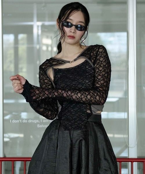 Ezick アンサンブル 2p lace bolero レースボレロキャミソール
