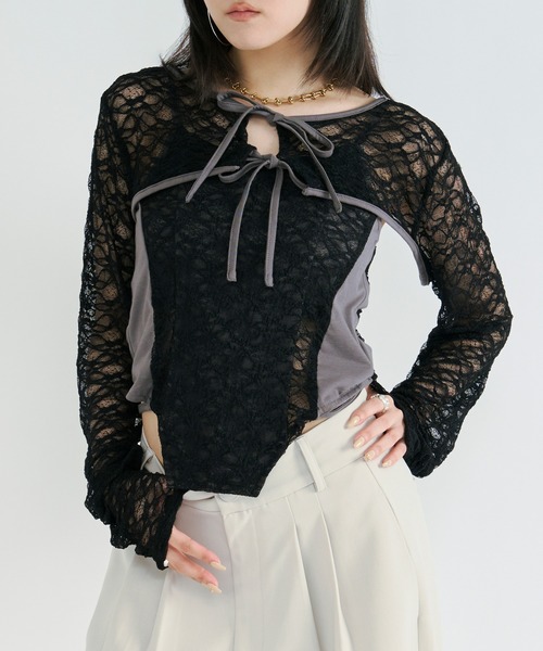 Ezick アンサンブル 2p lace bolero レースボレロキャミソール