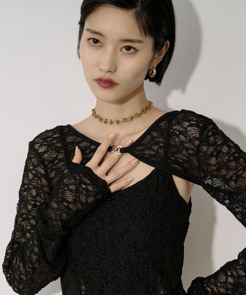 Ezick アンサンブル 2p lace bolero レースボレロキャミソール