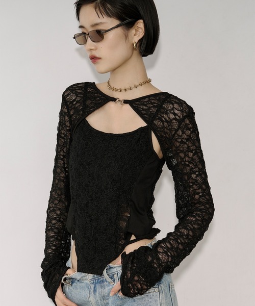 Ezick 2ピースレースボレロキャミソール 2p lace bolero レースボレロキャミソール（アンサンブル