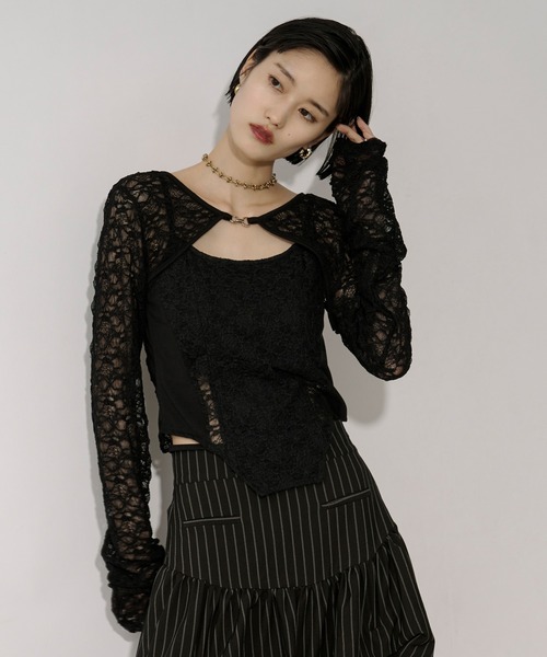 アンサンブル 2p lace bolero レースボレロキャミソール Ezick アンサンブル 2p lace bolero レースボレロキャミソール