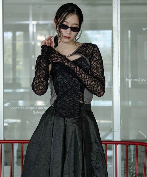 オッズアンジェロ　ゴシック調 レース ボレロ ブラック Ezick アンサンブル 2p lace bolero レースボレロキャミソール