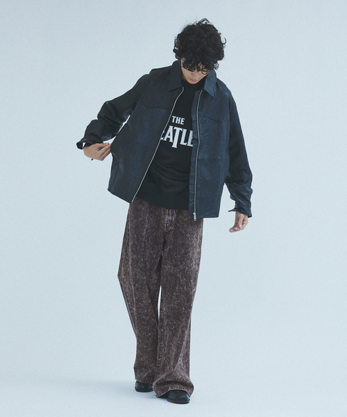 「417 EDIFICE」 加工デニムパンツ MEDIUM ブラック メンズ