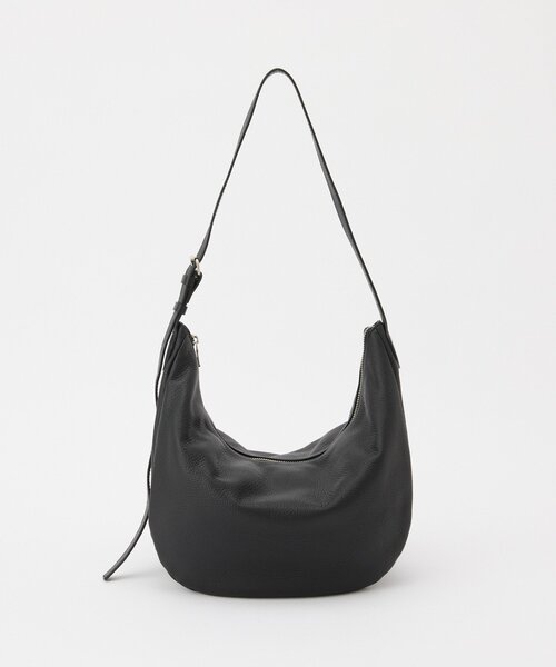 【美品】russet　ショルダーバッグ　黒 russet ショルダーバッグ バッグ シボレザーショルダーバッグM