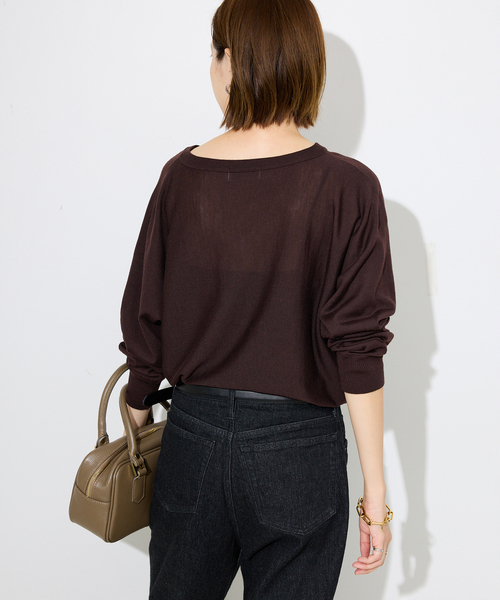 SLOBE IENA ニット セーター ウォッシャブルドルマンVネックプル