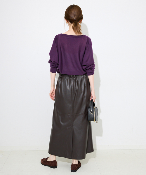 SLOBE IENA ニット セーター ウォッシャブルドルマンVネックプル