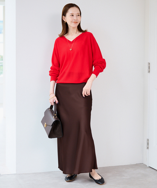 ❤︎ SLOBE IENA＊ウォッシャブルウールワイドリブ Vネックプルオーバー❤︎ SLOBE IENA ニット セーター ウォッシャブルドルマンVネックプル