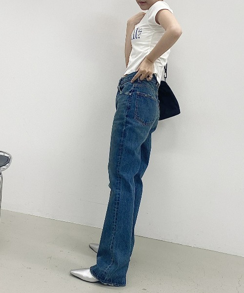 「RODEO CROWNS WIDE BOWL」 ダメージ加工デニムパンツ SMALL ブルー レディース