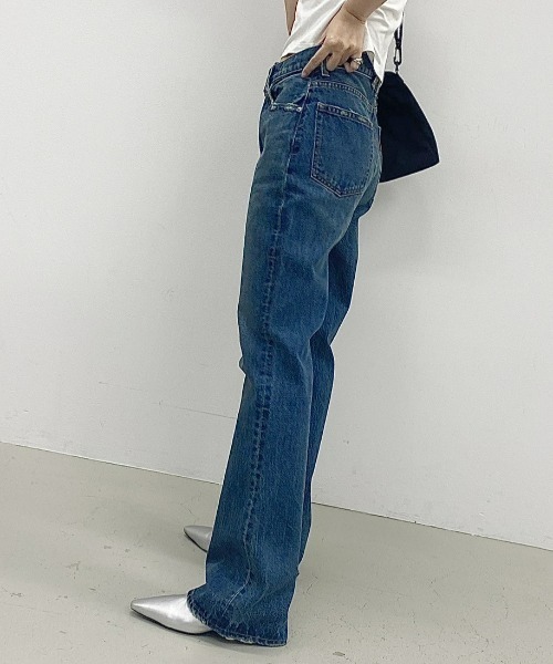 「RODEO CROWNS WIDE BOWL」 ダメージ加工デニムパンツ SMALL ブルー レディース