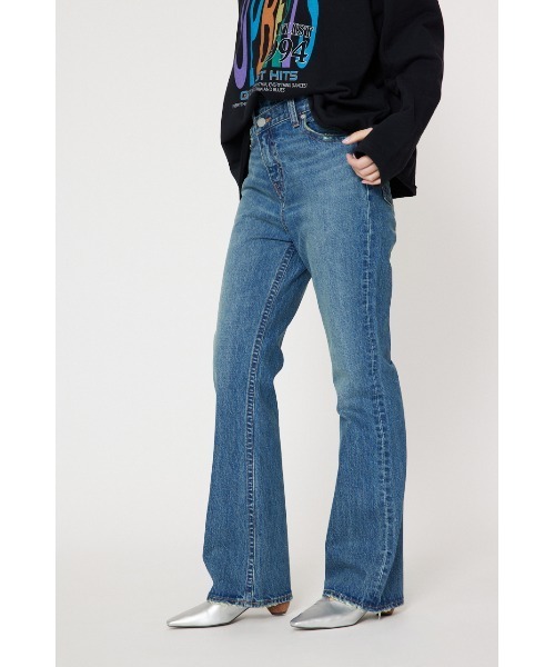「RODEO CROWNS WIDE BOWL」 ダメージ加工デニムパンツ SMALL ブルー レディース