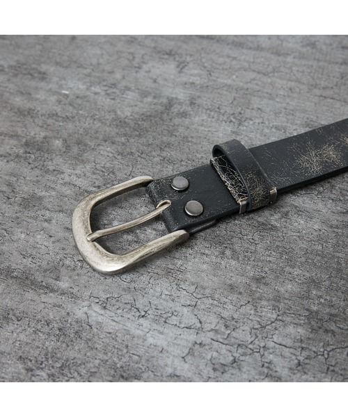 Vintage ウエスタンベルト　ブラックレザーベルト シルバー装飾付き Vintage Works】DH5738 25mm WESTERN BELT ウェスタンベルト